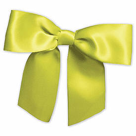 Lime Pre-Tied Satin Bows, 7/8