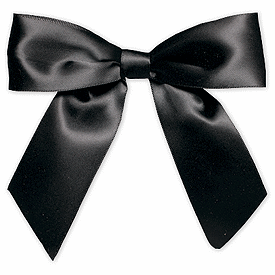 Black Wrap Dress on Gift Wrap Bows   Black Pre Tied Satin Bow   Bow261 39 By Bags   Bows
