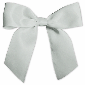 Silver Pre-Tied Satin Bows, 7/8