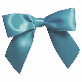 Turquoise Pre-Tied Satin Bows, 7/8
