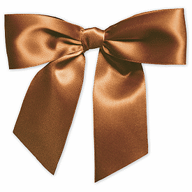 Chocolate Pre-Tied Satin Bows, 7/8