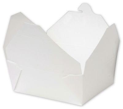 White BIOPAK(r) Food Containers, 6 x 4 3/4 x 2 1/2' - Gifts Baskets Wholesale Supplies Shop