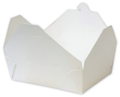 White BIOPAK(r) Food Containers, 7 3/4 x 5 1/2 x 2 1/2' - Gifts Baskets Wholesale Supplies Shop