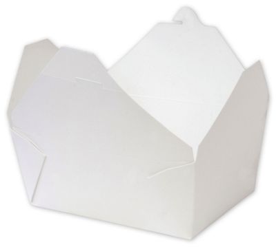 White BIOPAK(r) Food Containers, 7 3/4 x 5 1/2 x 3 1/2' - Gifts Baskets Wholesale Supplies Shop
