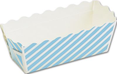 Blue Stripes Mini Loaf Baking Pans, 3 1/10 x 1 1/5 x 1 2/5 - Gifts Baskets Wholesale Supplies Shop