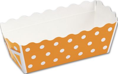 Orange Polka Dot Mini Loaf Baking Pans, 3 1/10x1 1/5x1 2/5 - Gifts Baskets Wholesale Supplies Shop