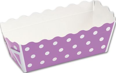 Purple Polka Dot Mini Loaf Baking Pans, 3 1/10x1 1/5x1 2/5 - Gifts Baskets Wholesale Supplies Shop