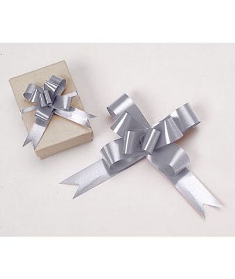 Silver Butterfly Bows, 4' - Gifts Baskets Wholesale Supplies Shop