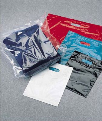 Black Low Density Patch Handle Bags, 9 x 12' - Gifts Baskets Wholesale Supplies Shop