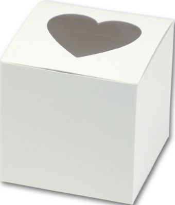 Heart Window Cupcake Boxes, 3 x 3 x 3' - Gifts Baskets Wholesale Supplies Shop