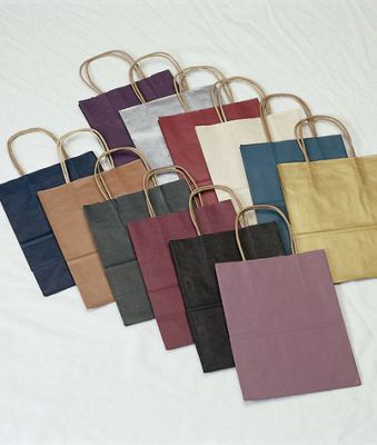 Assortment Color-on-Kraft Shoppers, 8 1/4 x 4 1/4 x 10 3/4 - Gifts Baskets Wholesale Supplies Shop