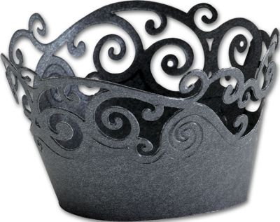 Black Decorative Cupcake Wraps - Gifts Baskets Wholesale Supplies Shop