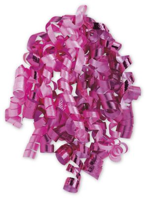 Hot Pink Curly Bows, 1/4' Wide x 36' Long, 12 Strands - Gifts Baskets Wholesale Supplies Shop