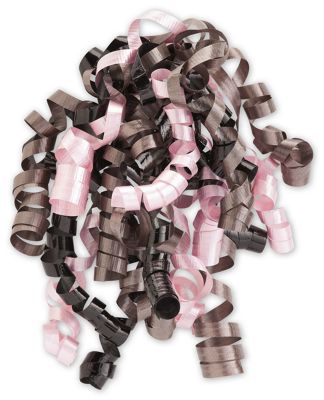 Pink & Chocolate Curly Bows, 1/4' W x 36' L, 12 Strands - Gifts Baskets Wholesale Supplies Shop