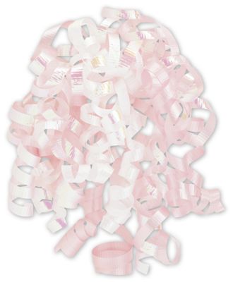 Pink & White Curly Bows, 1/4' Wide x 36' Long, 12 Strands - Gifts Baskets Wholesale Supplies Shop