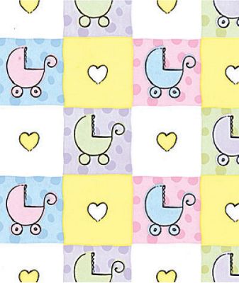Baby Buggy Gift Wrap, 24' x 100' - Gifts Baskets Wholesale Supplies Shop