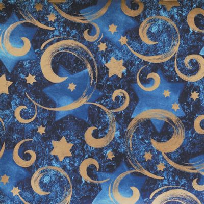 Gold Start Chanukah Gift Wrap, 24 x 100
