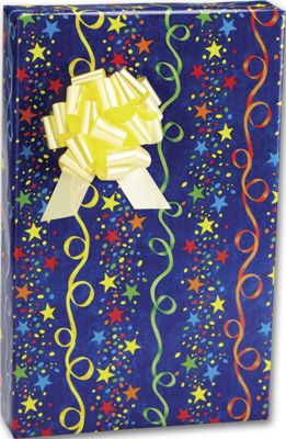 Stars and Streamers Gift Wrap, 24' x 417' - Gifts Baskets Wholesale Supplies Shop