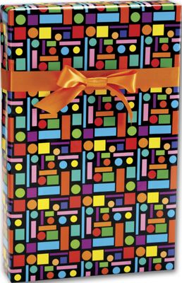 Blocks and Dots Gift Wrap, 24' x 100' - Gifts Baskets Wholesale Supplies Shop