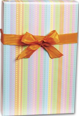 Dotty Stripe Gift Wrap, 24' x 100' - Gifts Baskets Wholesale Supplies Shop