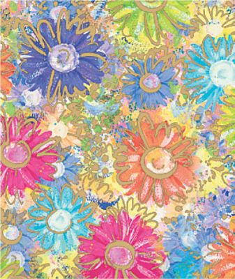 Gilded Daisy Gift Wrap, 24' x 100' - Gifts Baskets Wholesale Supplies Shop