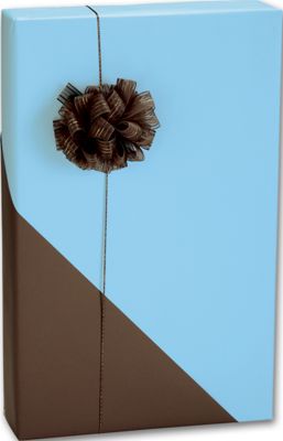 Matte Deco Brown/Matte H2O Reversible Gift Wrap, 24'x417' - Gifts Baskets Wholesale Supplies Shop