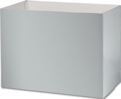 Metallic Silver Gift Basket Boxes, 10 1/4x6x7 1/2