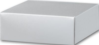 Silver Gift Box Lids, 4 x 4 x 1 1/2' - Gifts Baskets Wholesale Supplies Shop
