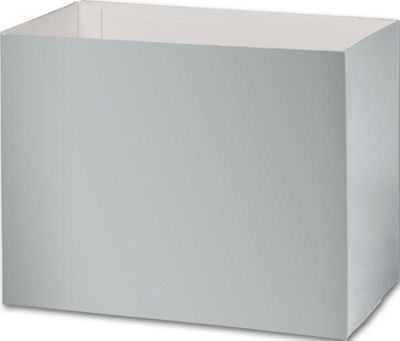Metallic Silver Gift Basket Box Bottoms, 8 1/4x4 3/4x6 1/4 - Gifts Baskets Wholesale Supplies Shop