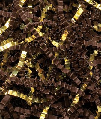 Chocolate & Gold Metallic Crinkle Cut Blend Fill - Gifts Baskets Wholesale Supplies Shop