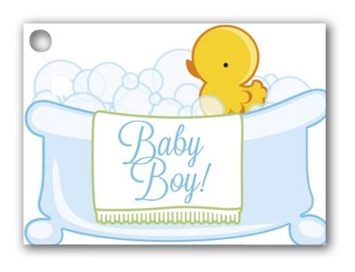 Baby Boy Bubbles Gift Tags, 3 3/4 x 2 3/4