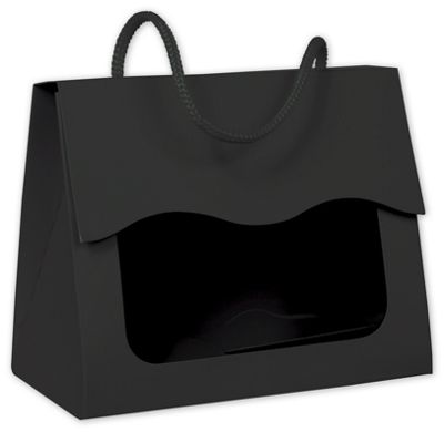 Black Gourmet Gift Totes, 5 1/8 x 2 5/8 x 4 1/4' - Gifts Baskets Wholesale Supplies Shop