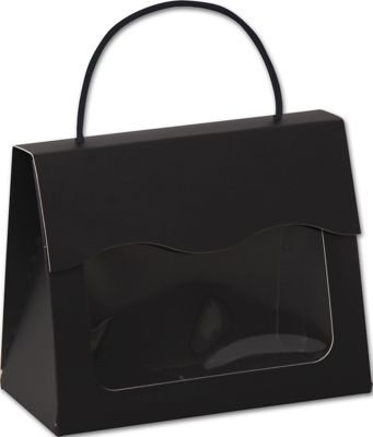 Black Gourmet Gift Totes, 6 1/2 x 3 1/4 x 5 3/8' - Gifts Baskets Wholesale Supplies Shop