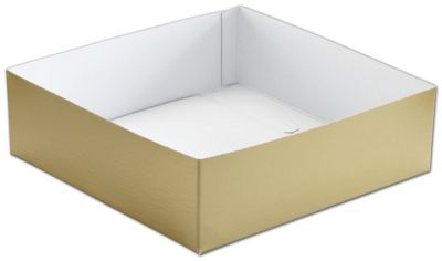 Gold Hi-Wall Gift Box Bottoms, 10 x 10 x 3' - Gifts Baskets Wholesale Supplies Shop
