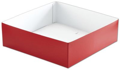 Red Hi-Wall Gift Box Bottoms, 10 x 10 x 3' - Gifts Baskets Wholesale Supplies Shop
