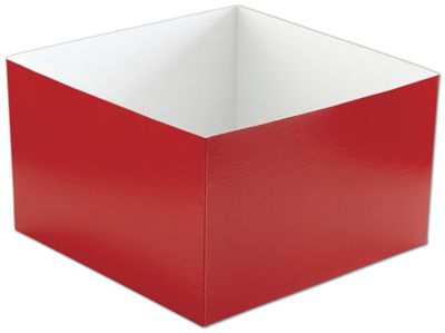 Red Hi-Wall Gift Box Bottoms, 10 x 10 x 6' - Gifts Baskets Wholesale Supplies Shop