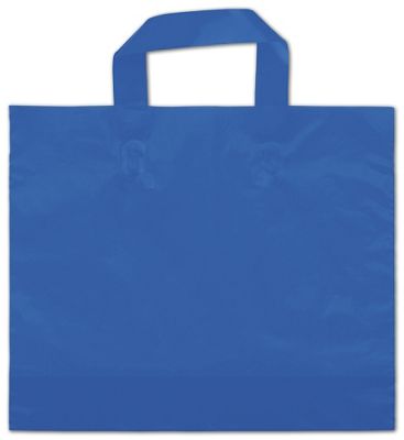 Dark Blue Frosted Economy Shoppers, 12 x 10' + 4 BG - Gifts Baskets Wholesale Supplies Shop