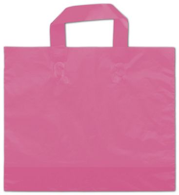 Hot Pink Frosted Economy Shoppers, 12 x 10' + 4 BG - Gifts Baskets Wholesale Supplies Shop
