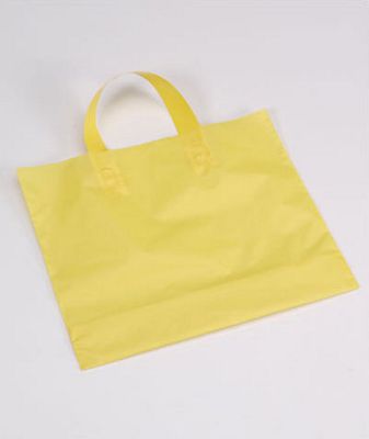 Yellow Frosted Economy Shoppers, 12 x 10' + 4 BG - Gifts Baskets Wholesale Supplies Shop