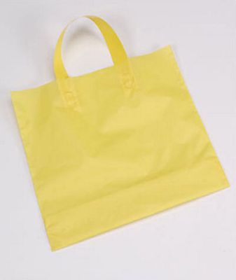 Yellow Frosted Economy Shoppers, 16 x 15' + 6 BG - Gifts Baskets Wholesale Supplies Shop