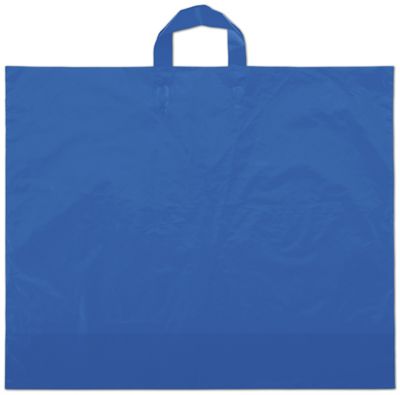 Dark Blue Frosted Economy Shoppers, 22 x 18' + 8 BG - Gifts Baskets Wholesale Supplies Shop