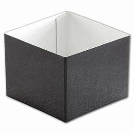 Black Swirl Hi-Wall Gift Box Bottoms, 4 x 4 x 3'
