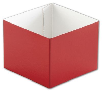 Red Hi-Wall Gift Box Bottoms, 4 x 4 x 3' - Gifts Baskets Wholesale Supplies Shop