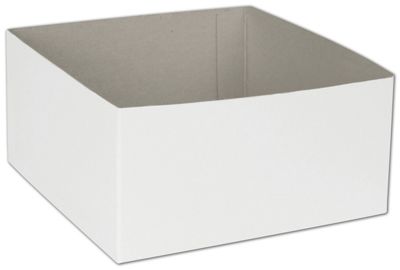 White Hi-Wall Gift Box Bottoms, 6 x 6 x 3' - Gifts Baskets Wholesale Supplies Shop