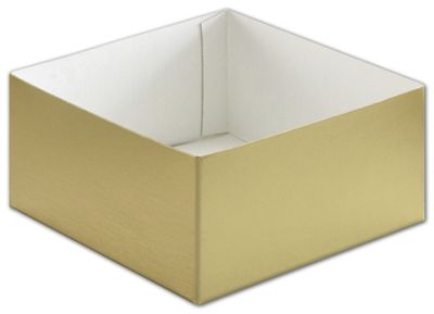 Gold Hi-Wall Gift Box Bottoms, 6 x 6 x 3' - Gifts Baskets Wholesale Supplies Shop
