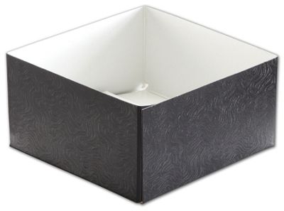 Black Swirl Hi-Wall Gift Box Bottoms, 6 x 6 x 3' - Gifts Baskets Wholesale Supplies Shop