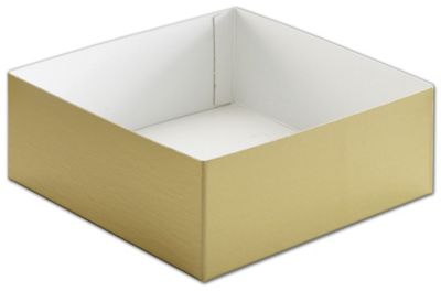 Gold Hi-Wall Gift Box Bottoms, 8 x 8 x 3' - Gifts Baskets Wholesale Supplies Shop