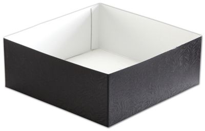 Black Swirl Hi-Wall Gift Box Bottoms, 8 x 8 x 3' - Gifts Baskets Wholesale Supplies Shop