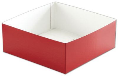 Red Hi-Wall Gift Box Bottoms, 8 x 8 x 3' - Gifts Baskets Wholesale Supplies Shop