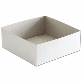 White Hi-Wall Gift Box Bottoms, 8 x 8 x 3'